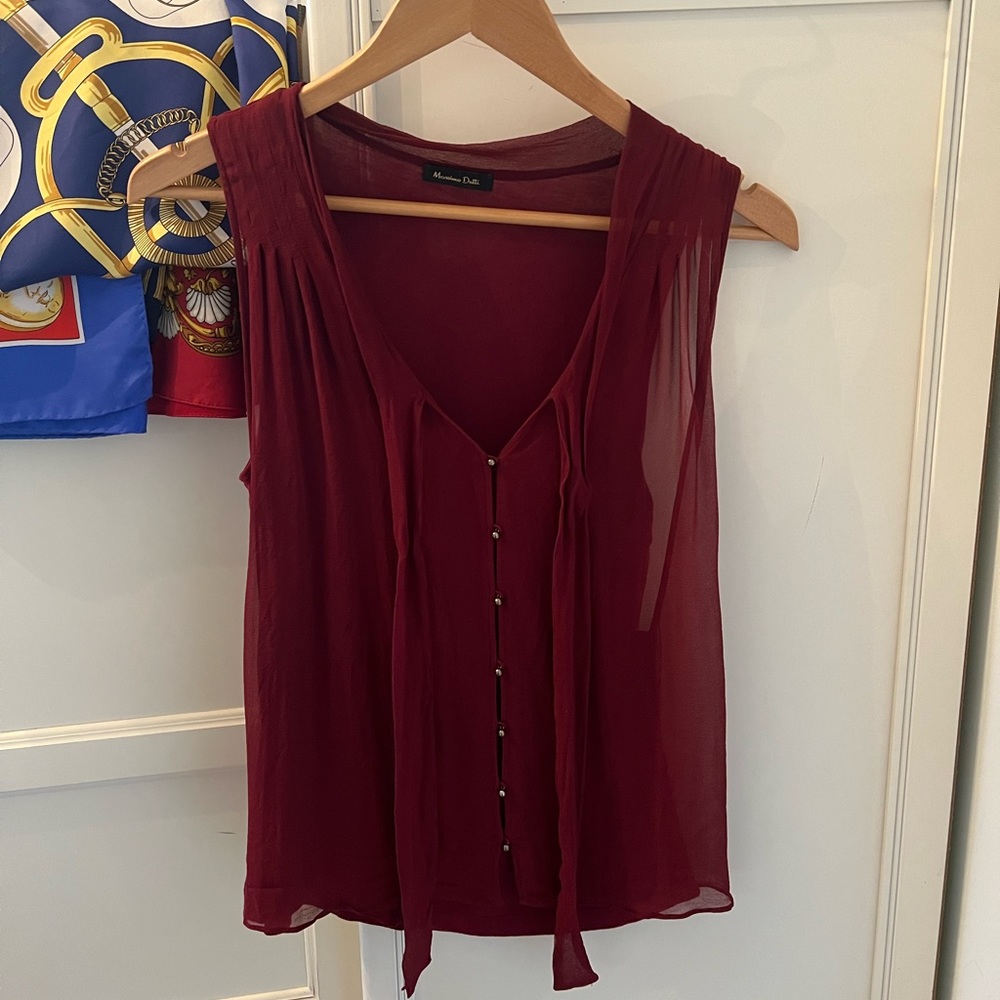 Massimo Dutti Women's Red Blouse Top